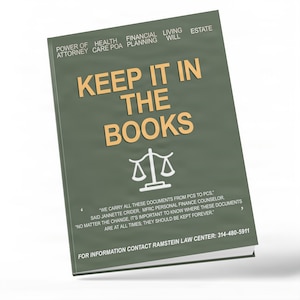 book floating with the title "keep it in the books"