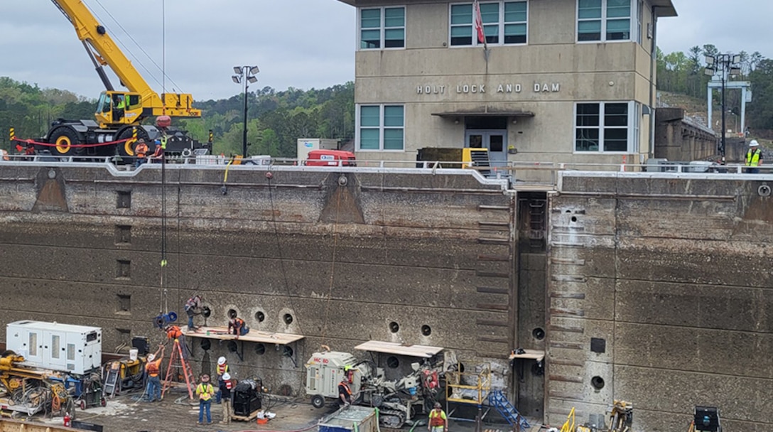 Picture of a Lock being worked on.