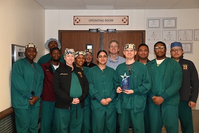 Keller Army Community Hospital Operating Room Team who has been recognized by the Association of periOperative Registered Nurses (AORN) as a Center of Excellence in Surgical Safety: Smoke Evacuation, earning the prestigious Go Clear Award. The national recognition underscores Keller’s unwavering commitment to providing a safe and healthy environment for both patients and surgical staff by effectively eliminating the hazards of surgical smoke.