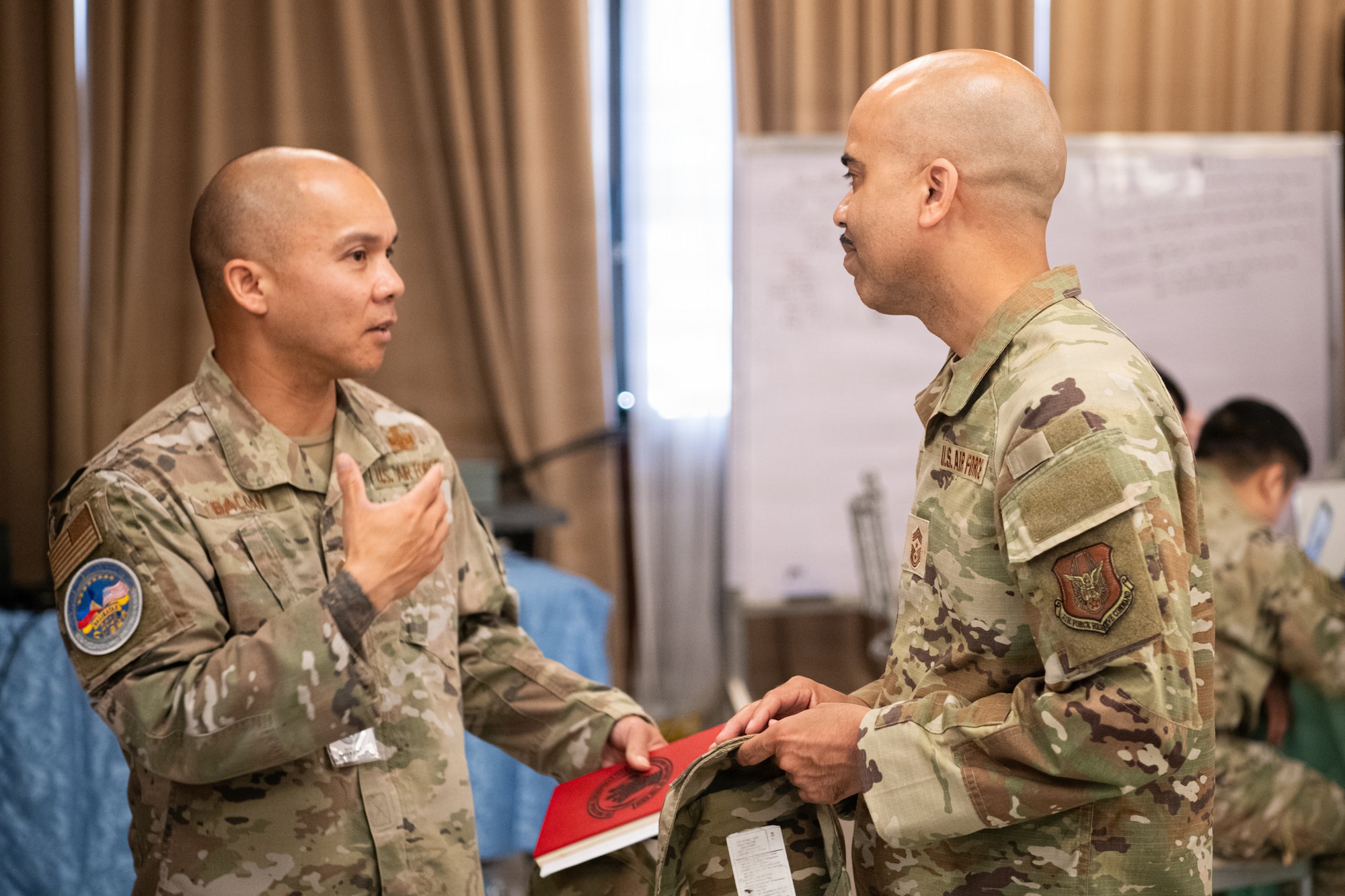 US and Philippine service members talk