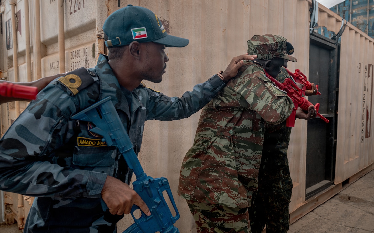Exercise Obangame Express (OE) 2026 participants practice close quarters battle techniques at La Base Militaire de Bel Air, Senegal, April 21, 2026.