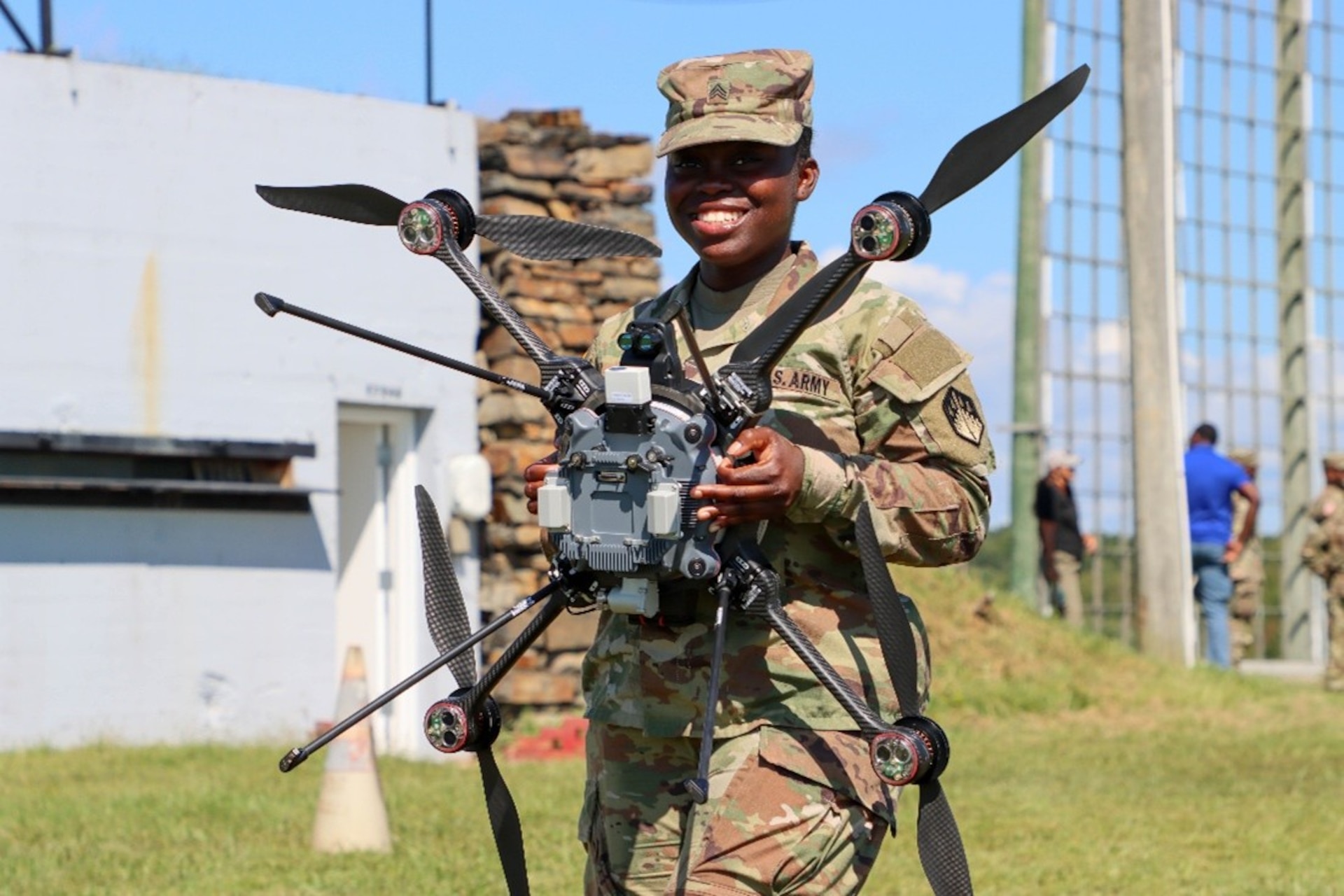 Soldier holding CBRN UAS