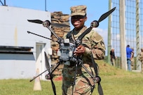 Soldier holding CBRN UAS
