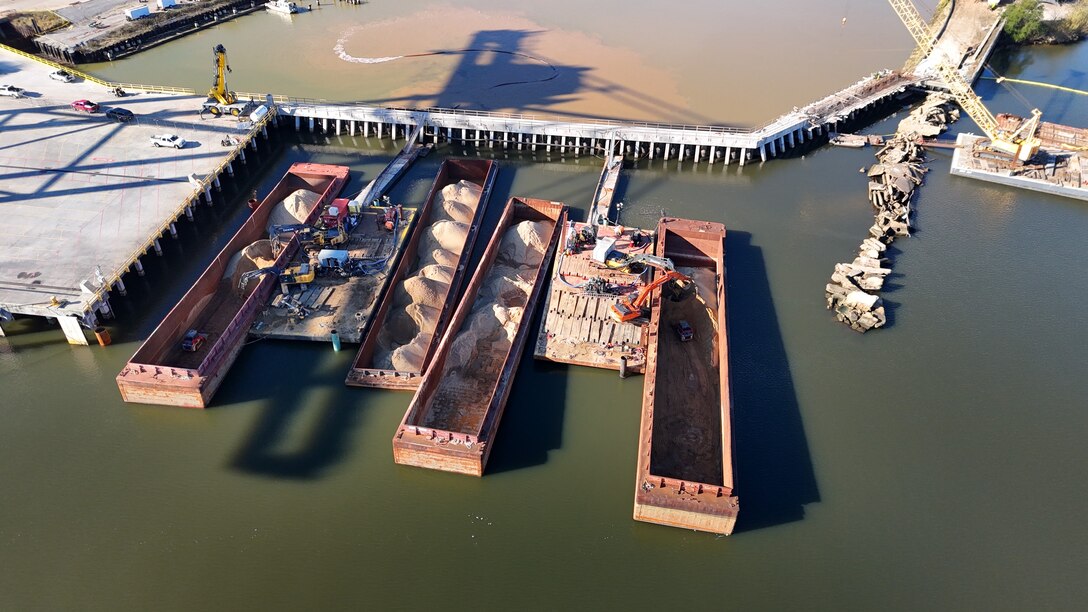 Picture of a dredge operation.
