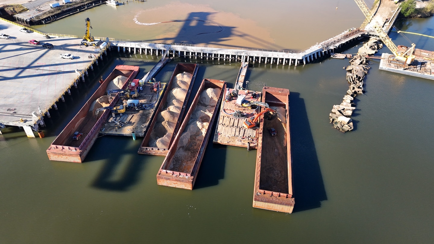 Picture of a dredge operation.