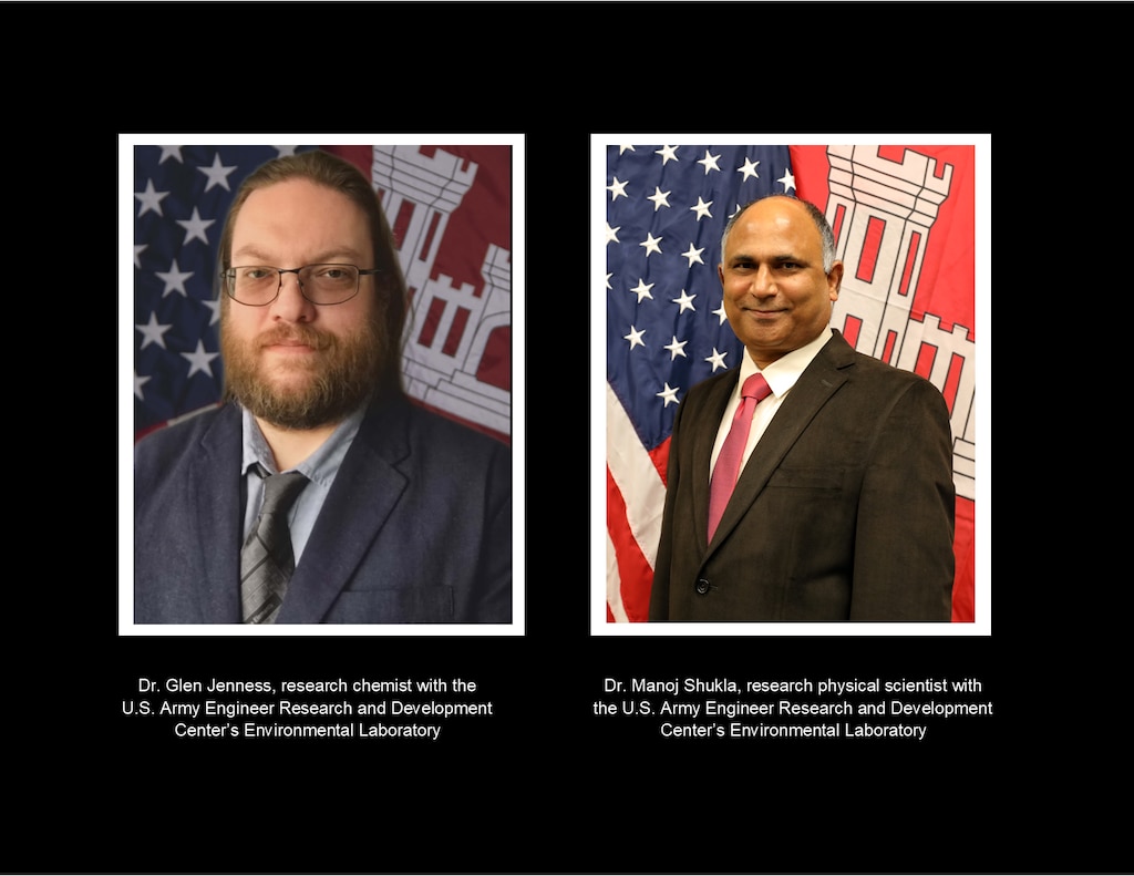 A graphic of two researchers from the U.S. Army Engineer Research and Development Center.