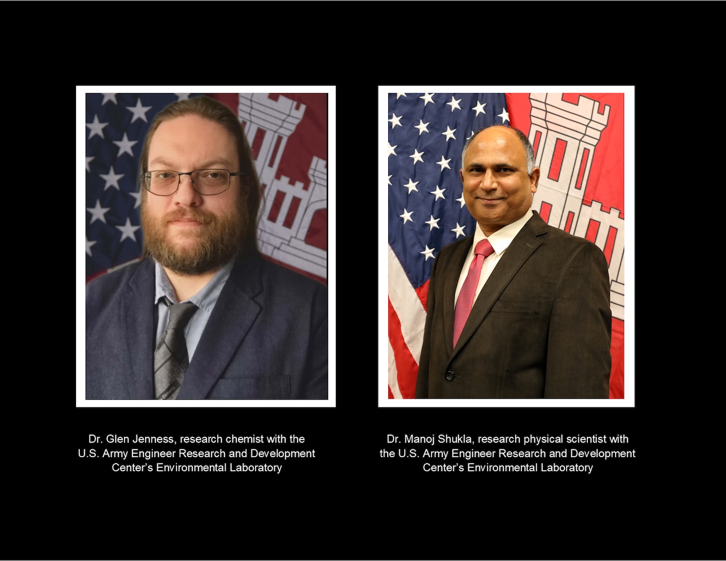 A graphic of two researchers from the U.S. Army Engineer Research and Development Center.