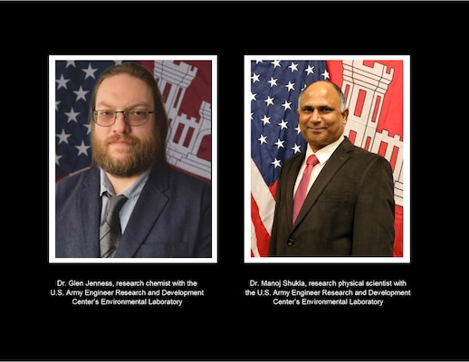 A graphic of two researchers from the U.S. Army Engineer Research and Development Center.
