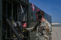 A U.S. Airman assigned to the 31st Combat Air Base Squadron prepares to refuel a U.S. Marine Fighter Attack Squadron (VMFA) 232 F/A-18 Hornet during exercise Freedom Flag 26-1 at Kunsan Air Base, Republic of Korea, April 16, 2026. Training in joint and combined environments ensures the force remains ready, adaptable and aligned with evolving national defense priorities. (U.S. Air Force photo by Senior Airman Ty Pilgrim)