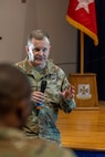 Lt. Gen. Mark S. Bennett, military deputy to the Assistant Secretary of the Army for Financial Management and Comptroller, talks with U.S. Army finance and comptroller Soldiers during the U.S. Army Finance Corps’ Regimental Week at the Soldier Support Institute auditorium on Fort Jackson, S.C., April 23, 2026. Regimental Week brings together leaders from around the Finance Corps, including all three components, each year to identify opportunities, collaborate on solutions, and work to build readiness for all Army finance and comptroller Soldiers. (U.S. Army photo by Mark R. W. Orders-Woempner)