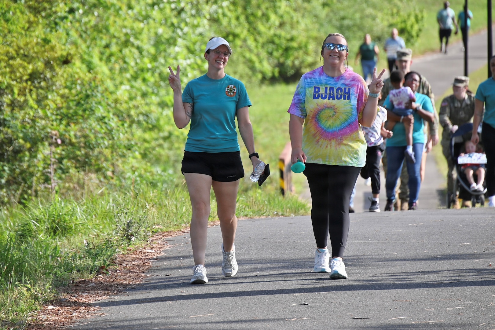 Bayne-Jones Army Community Hospital employees take part in the community wide walk against sexual assault.