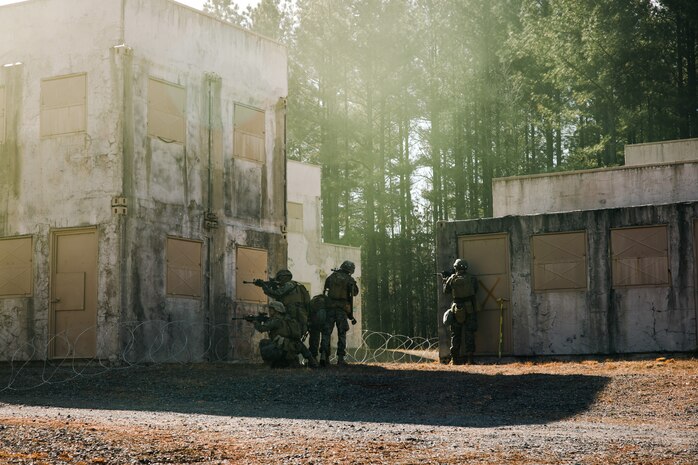 U.S. Marine Corps students with Company F, The Basic School, Training Command, participate in the Warfighting Field Exercise at Marine Corps Base Quantico, Virginia, March 10, 2026. The WARFEX serves as the culminating event at TBS, evaluating students’ proficiency in decision-making, small-unit tactics, and leadership as they operate under sustained physical and mental pressure in a realistic warfighting scenario. (U.S. Marine Corps