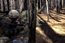 U.S. Marine Corps students with India Company, The Basic School, conduct platoon level tactics building a strong foundation for offense and defense at Marine Corps Base Quantico, Virginia, March 18, 2026. The purpose of the simulated platoon attacks was to introduce Marines to the fundamentals of the offensive and defensive tactics required for provisional rifle platoon commanders. (U.S. Marine Corps photo by Sgt. Myra Walker)