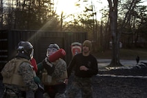 U.S Marines with Combat Instructor Battalion, The Basic School, conduct Marine Corps Martial Arts sustainment training at Marine Corps Base Quantico, Virginia, March 19, 2026. The purpose of sustainment training and belt advancement is to not only improve lethality but also increase the mental fortitude of the Marines. (U.S. Marine Corps photo by Sgt. Myra Walker)