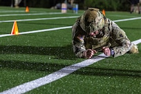 Spc. Jonathan Hernandez, 125th Finance Battalion cashier, takes part in an expert physical fitness assessment, or EPFA, at Fort Jackson, S.C., April 21, 2026. Twelve finance and comptroller Soldiers took part in the EPFA, a combat-focused physical assessment, as part of the U.S. Army Finance Corps’ annual Finance Soldier of the Year competition. (U.S. Army photo by Mark R. W. Orders-Woempner)