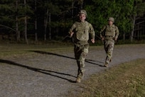 Cpl. Hunter Pressley, left, and Spc. Erick Bedoya, 15th Finance Battalion financial management technicians, take part in an expert physical fitness assessment, or EPFA, at Fort Jackson, S.C., April 21, 2026. Twelve finance and comptroller Soldiers took part in the EPFA, a combat-focused physical assessment, as part of the U.S. Army Finance Corps’ annual Finance Soldier of the Year competition. (U.S. Army photo by Mark R. W. Orders-Woempner)