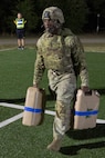 Capt. Terry Montgomery, 15th Finance Battalion finance officer, takes part in an expert physical fitness assessment, or EPFA, at Fort Jackson, S.C., April 21, 2026. Twelve finance and comptroller Soldiers took part in the EPFA, a combat-focused physical assessment, as part of the U.S. Army Finance Corps’ annual Finance Soldier of the Year competition. (U.S. Army photo by Mark R. W. Orders-Woempner)