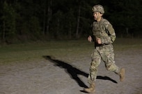 Pvt. 1st Class Zhiyi Wang, 18th Finance Battalion Bravo Company cashier, takes part in an expert physical fitness assessment, or EPFA, at Fort Jackson, S.C., April 21, 2026. Twelve finance and comptroller Soldiers took part in the EPFA, a combat-focused physical assessment, as part of the U.S. Army Finance Corps’ annual Finance Soldier of the Year competition. (U.S. Army photo by Mark R. W. Orders-Woempner)