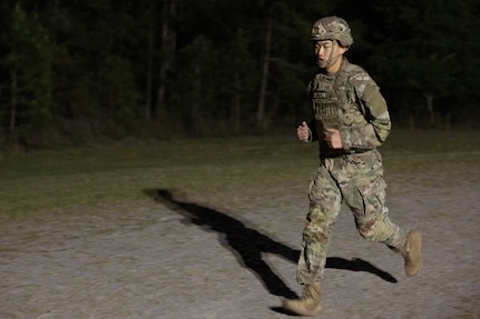 Pvt. 1st Class Zhiyi Wang, 18th Finance Battalion Bravo Company cashier, takes part in an expert physical fitness assessment, or EPFA, at Fort Jackson, S.C., April 21, 2026. Twelve finance and comptroller Soldiers took part in the EPFA, a combat-focused physical assessment, as part of the U.S. Army Finance Corps’ annual Finance Soldier of the Year competition. (U.S. Army photo by Mark R. W. Orders-Woempner)