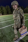 Staff Sgt. Brandon Comninos, 18th Finance Battalion financial management analyst, takes part in an expert physical fitness assessment, or EPFA, at Fort Jackson, S.C., April 21, 2026. Twelve finance and comptroller Soldiers took part in the EPFA, a combat-focused physical assessment, as part of the U.S. Army Finance Corps’ annual Finance Soldier of the Year competition. (U.S. Army photo by Mark R. W. Orders-Woempner)