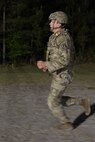 Staff Sgt. Brandon Comninos, 18th Finance Battalion financial management analyst, takes part in an expert physical fitness assessment, or EPFA, at Fort Jackson, S.C., April 21, 2026. Twelve finance and comptroller Soldiers took part in the EPFA, a combat-focused physical assessment, as part of the U.S. Army Finance Corps’ annual Finance Soldier of the Year competition. (U.S. Army photo by Mark R. W. Orders-Woempner)