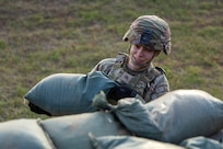 Sgt. Tina Martinez, 106th Finance Battalion Alpha Company training noncommissioned officer in charge, takes part in an expert physical fitness assessment, or EPFA, at Fort Jackson, S.C., April 21, 2026. Twelve finance and comptroller Soldiers took part in the EPFA, a combat-focused physical assessment, as part of the U.S. Army Finance Corps’ annual Finance Soldier of the Year competition. (U.S. Army photo by Mark R. W. Orders-Woempner)