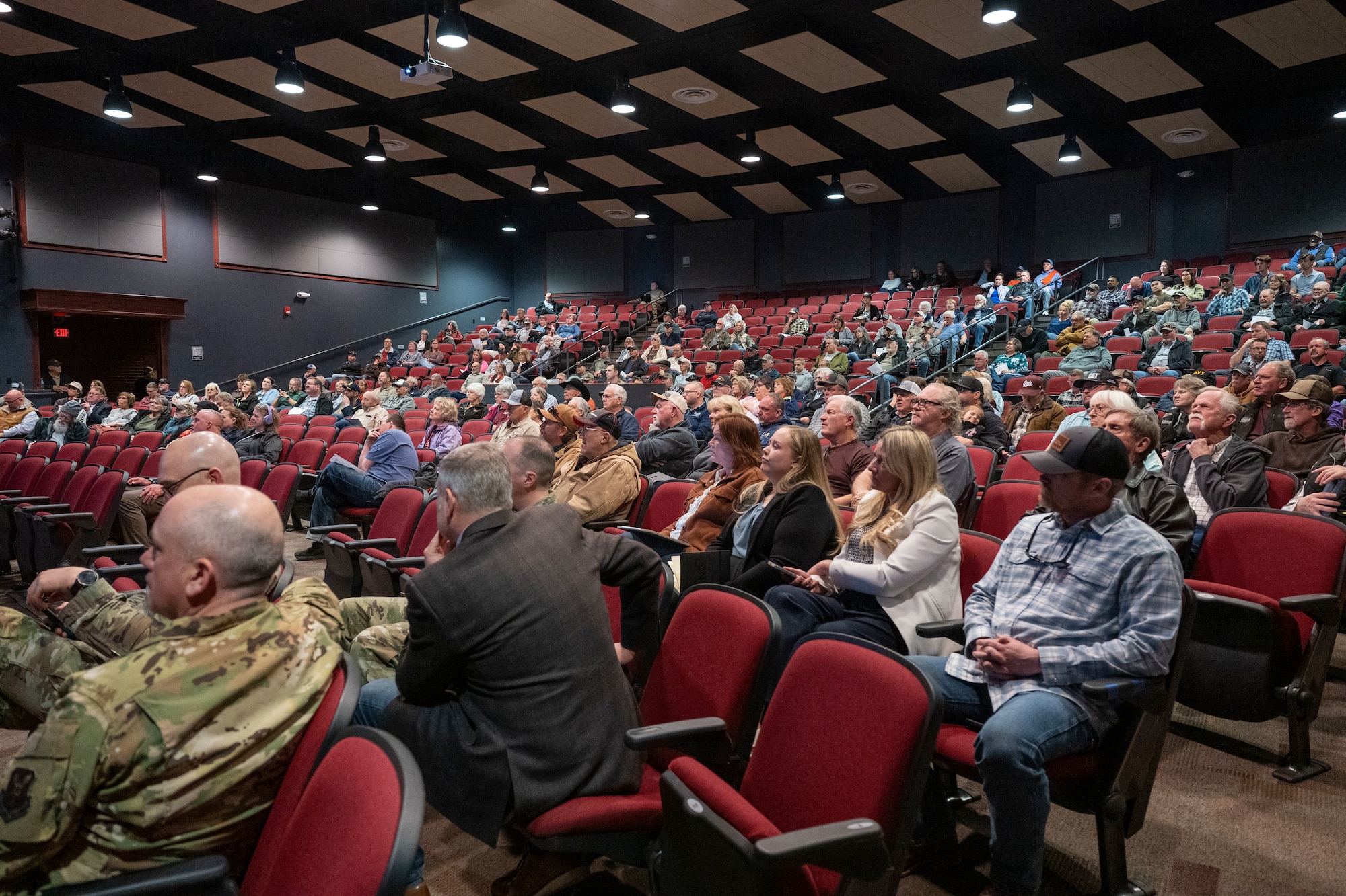 A theater filled with people.