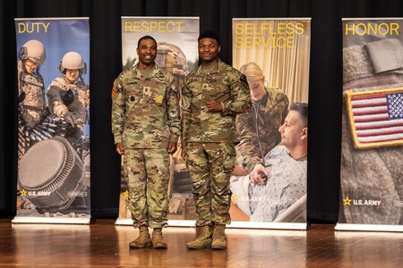 photo of father and son who are both in the Army