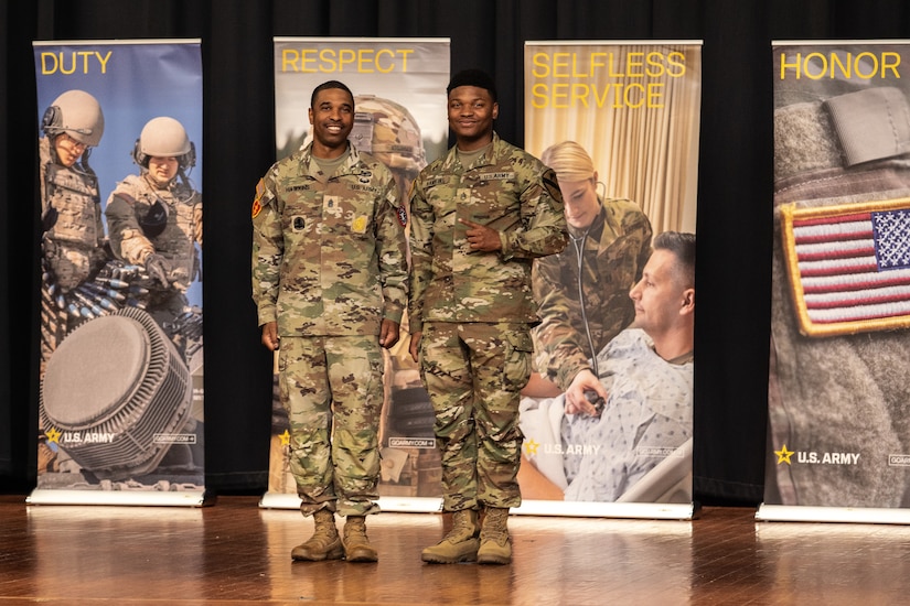 photo of father and son who are both in the Army