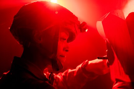 Capt. Bethani Glover-Greaves, 18th Finance Battalion Alpha Company commander, provides tactical combat casualty care to a simulated casualty at the Medical Simulation Training Facility on Fort Jackson, S.C., April 21, 2026. Twelve finance and comptroller Soldiers were graded on their ability to provide medical care under fire as part of the U.S. Army Finance Corps’ annual Finance Soldier of the Year competition. (U.S. Army photo by Mark R. W. Orders-Woempner)