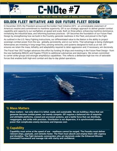 Chief of Naval Operations Adm. Daryl Caudle released CNOte #7: Golden Fleet Initiative and our Future Fleet Design.