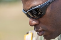 Capt. Terry Montgomery, 15th Finance Battalion finance officer, marks his target at as he zeroes in his M4 carbine at Fort Jackson, S.C., April 22, 2026. Twelve finance and comptroller Soldiers took their best shots as part of the U.S. Army Finance Corps’ annual Finance Soldier of the Year competition. (U.S. Army photo by Mark R. W. Orders-Woempner)