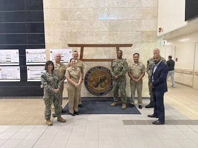260424-N-DO281-1001 OKINAWA, Japan (April 24, 2026) – The MEDIG team visits with U.S. Navy Medicine Readiness and Training Command Okinawa, Japan leadership and inspects the hospital on, April 24th