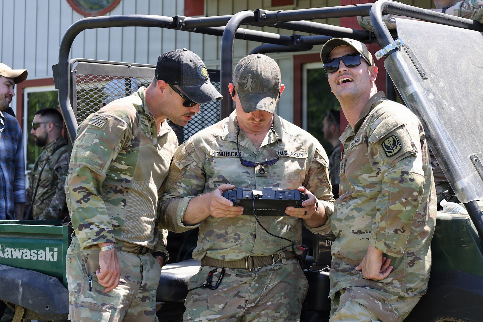 North Carolina National Guard Soldiers and Airmen participated in a joint unmanned aerial systems training exercise with the British Army's101st Royal Regiment of Artillery in New London, North Carolina, April 15, 2026.