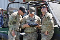 North Carolina National Guard Soldiers and Airmen participated in a joint unmanned aerial systems training exercise with the British Army's101st Royal Regiment of Artillery in New London, North Carolina, April 15, 2026.