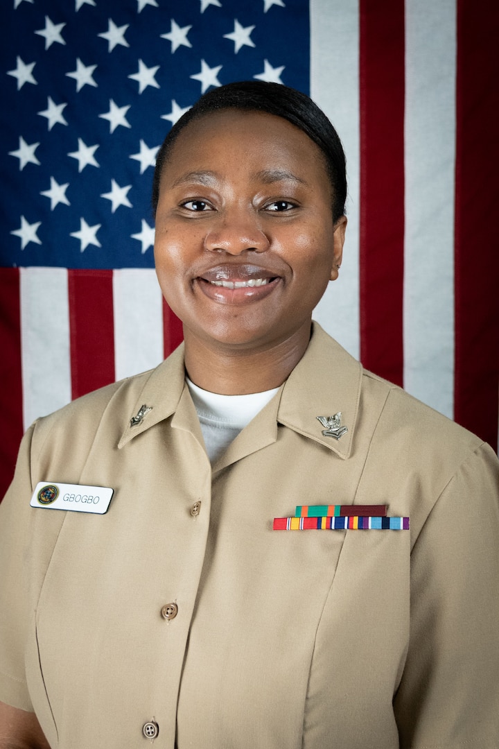 Hospital Corpsman 2nd Class Emmanuella Gbogbo of the Radiology Department was named Sailor of the Quarter for the first quarter of 2026 at Naval Health Clinic Cherry Point.