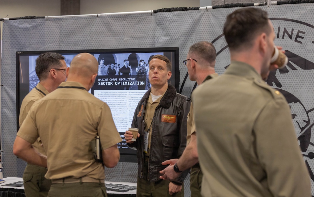 U.S. Marine Corps senior leaders discuss on how the Marine Innovation Unit leverages the unique talent of the Marine Corps Reserve to help create a more lethal and survivable force, during Modern Day Marine 2026, Walter E. Washington Convention Center, Washington, DC, April 29, 2026. Modern Day Marine brings together representatives from military, industry and government to collaborate in shaping the future of the United States Marine Corps. Through the interactions taking place at Modern Day Marine, the Corps is able to engage, educate and increase understanding of the Marine Corps' contributions to the National Defense Strategy. (U.S. Marine Corps photo by Cpl. Carlina Holland)