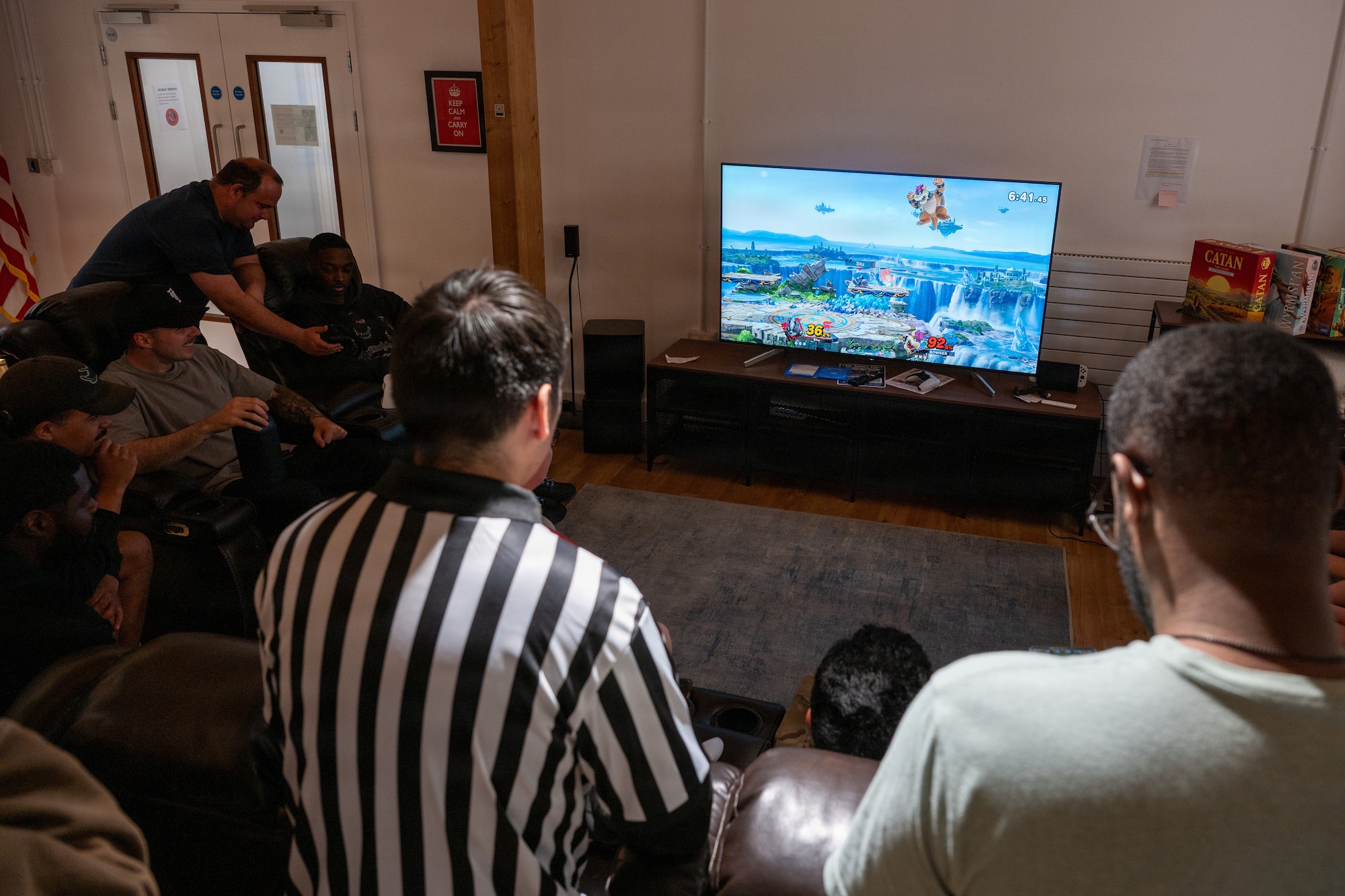 Participants engage in a gaming tournament at RAF Fairford,