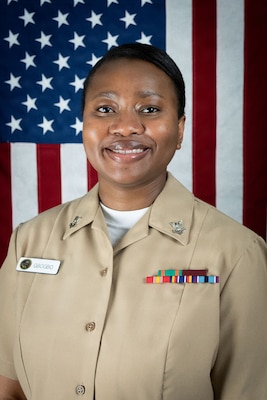 Hospital Corpsman 2nd Class Emmanuella Gbogbo of the Radiology Department was named Sailor of the Quarter for the first quarter of 2026 at Naval Health Clinic Cherry Point.