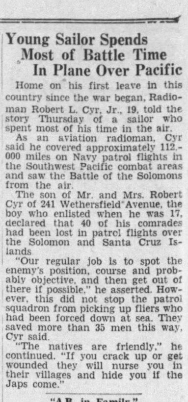 U.S. Navy Aviation Radioman 2nd Class Robert L. Cyr, Jr.