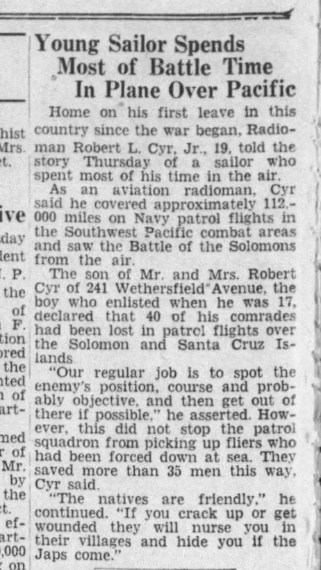 U.S. Navy Aviation Radioman 2nd Class Robert L. Cyr, Jr.