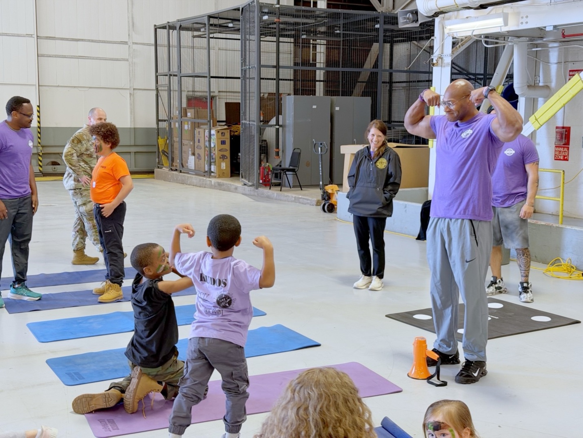 Participants during the Kids Understanding Deployment Operations event at Tinker Air Force Base, Oklahoma, April 18, 2026. The event aimed to help children of uniformed service members learn about deployments, build resilience and connect with peers.