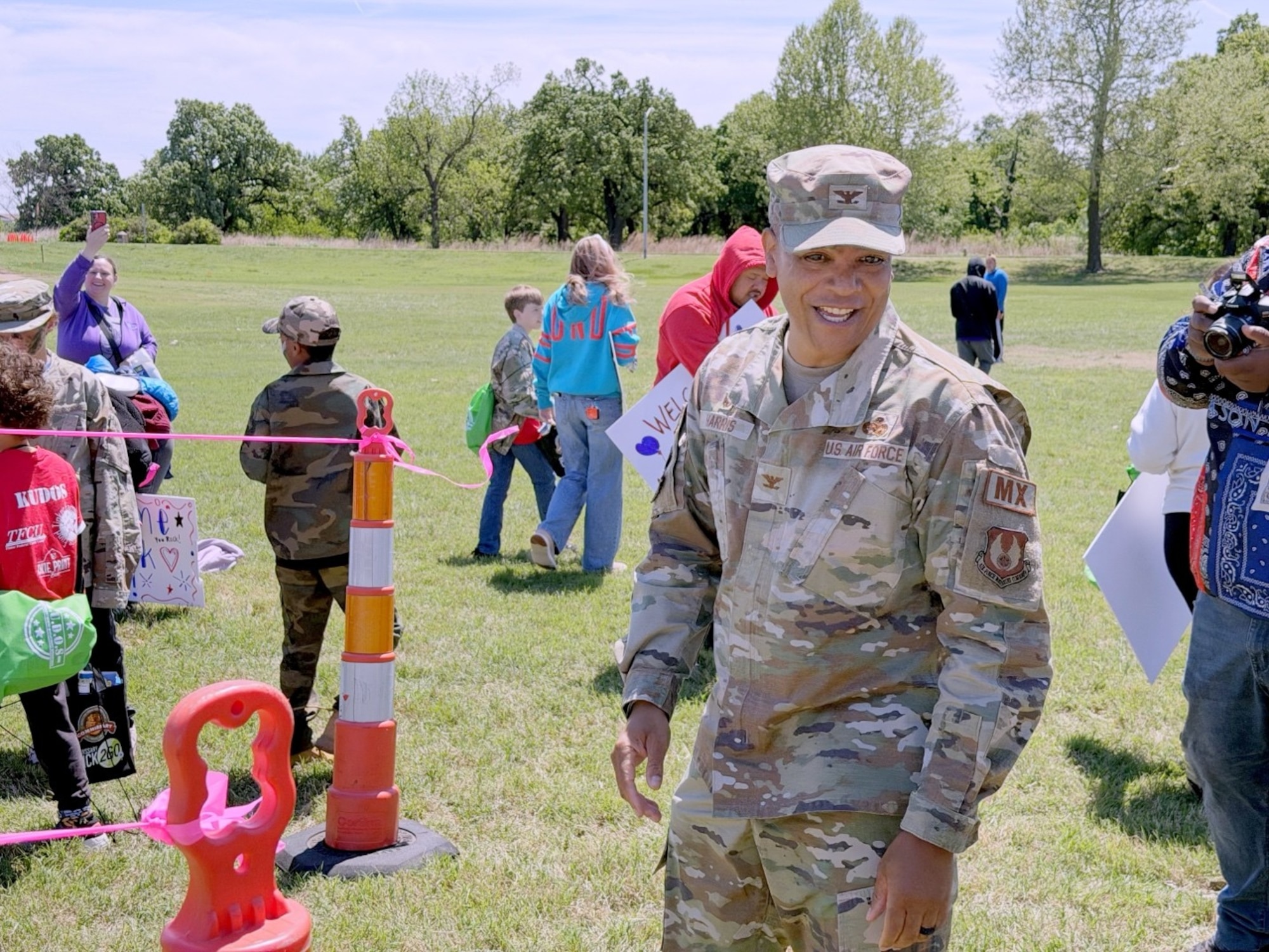Participants during the Kids Understanding Deployment Operations event at Tinker Air Force Base, Oklahoma, April 18, 2026. The event aimed to help children of uniformed service members learn about deployments, build resilience and connect with peers.