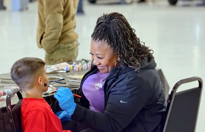 Participants during the Kids Understanding Deployment Operations event at Tinker Air Force Base, Oklahoma, April 18, 2026. The event aimed to help children of uniformed service members learn about deployments, build resilience and connect with peers.