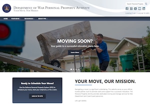 A screenshot of a webpage that reads, “Moving Soon?” along with information about military moves.