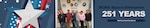 A group stands for a photo with patriotic imagery superimposed