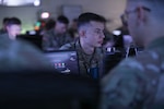 U.S. Army Pfc. Coleton Moore, 14th Cyber Warfare Company, Indiana National Guard, participates as a red team member during Cyber Shield 2026 in Little Rock, Arkansas, July 14, 2026.