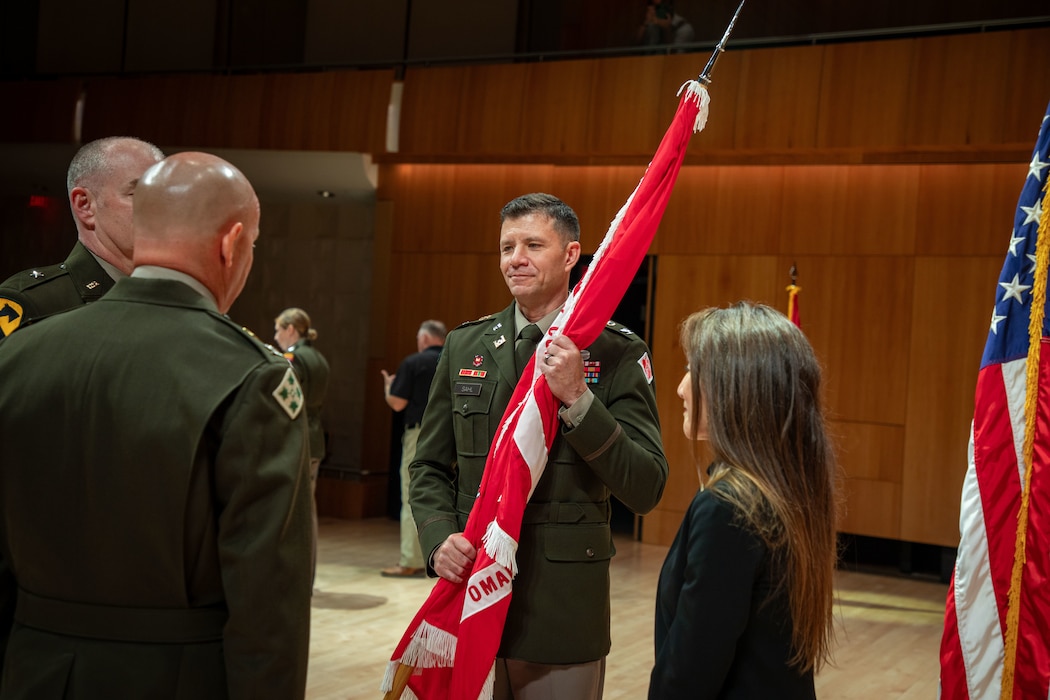Col. Joe Sahl assumed command from Col. Robert Newbauer during a change of command ceremony for the U.S. Army Corps of Engineers, Omaha District, held a change of command, July 28, 2026, at the Holland Performing Arts Center in Omaha, Nebraska.