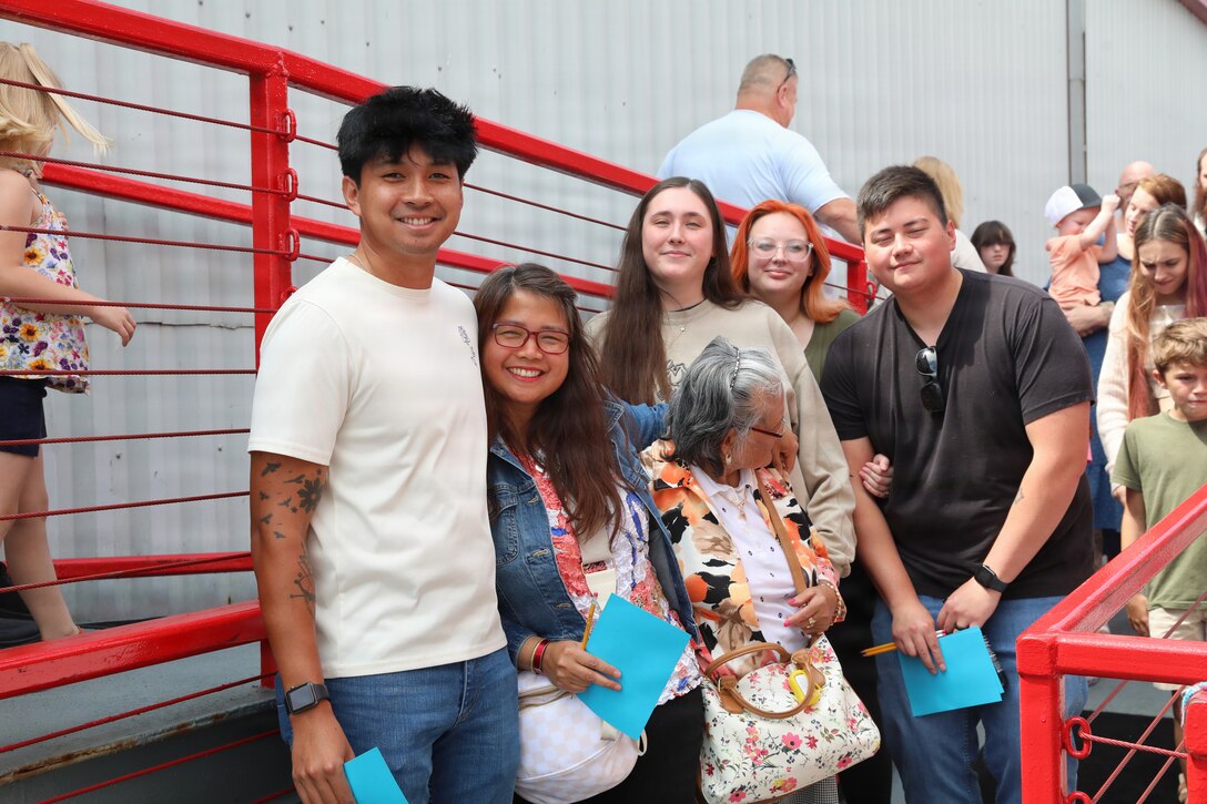Gold Star family members board the Belle of Cincinnati for the annual Survivor Outreach Services Riverboat Cruise in Cincinnati, Ohio, June 28, 2026.