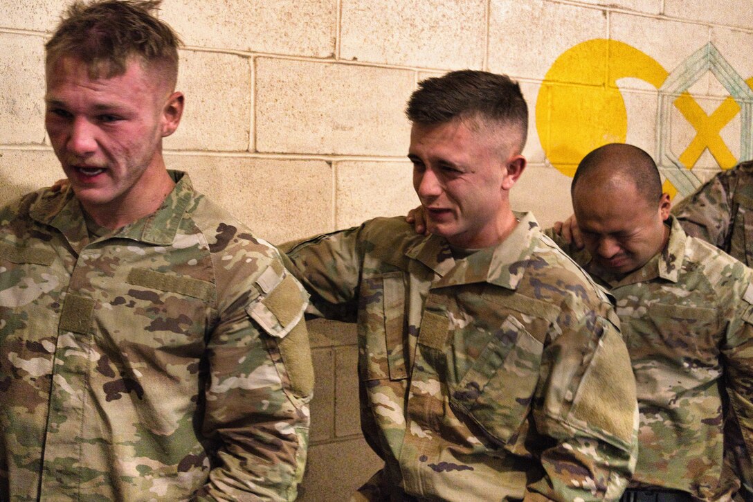 U.S. Army Soldiers with Bravo Battery, 1-623rd Field Artillery, conduct chemical, biological, radiological, and nuclear (CBRN) confidence training at Fort Knox, Kentucky, May 16, 2026.
